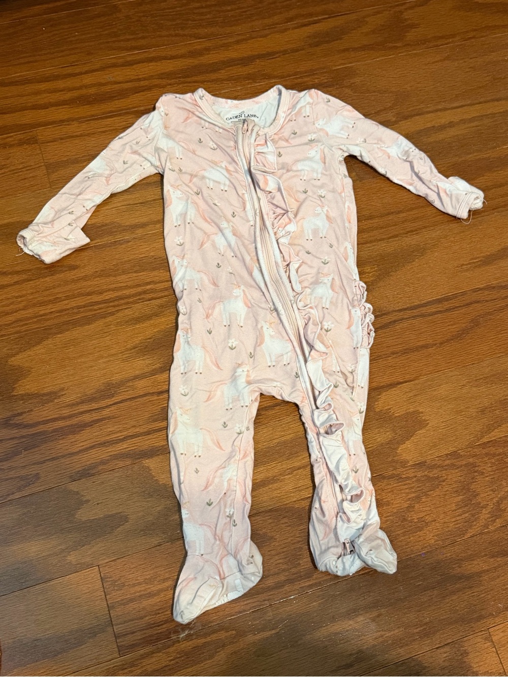 Carter's Light Pink Unicorn Ruffle Footed One-Piece